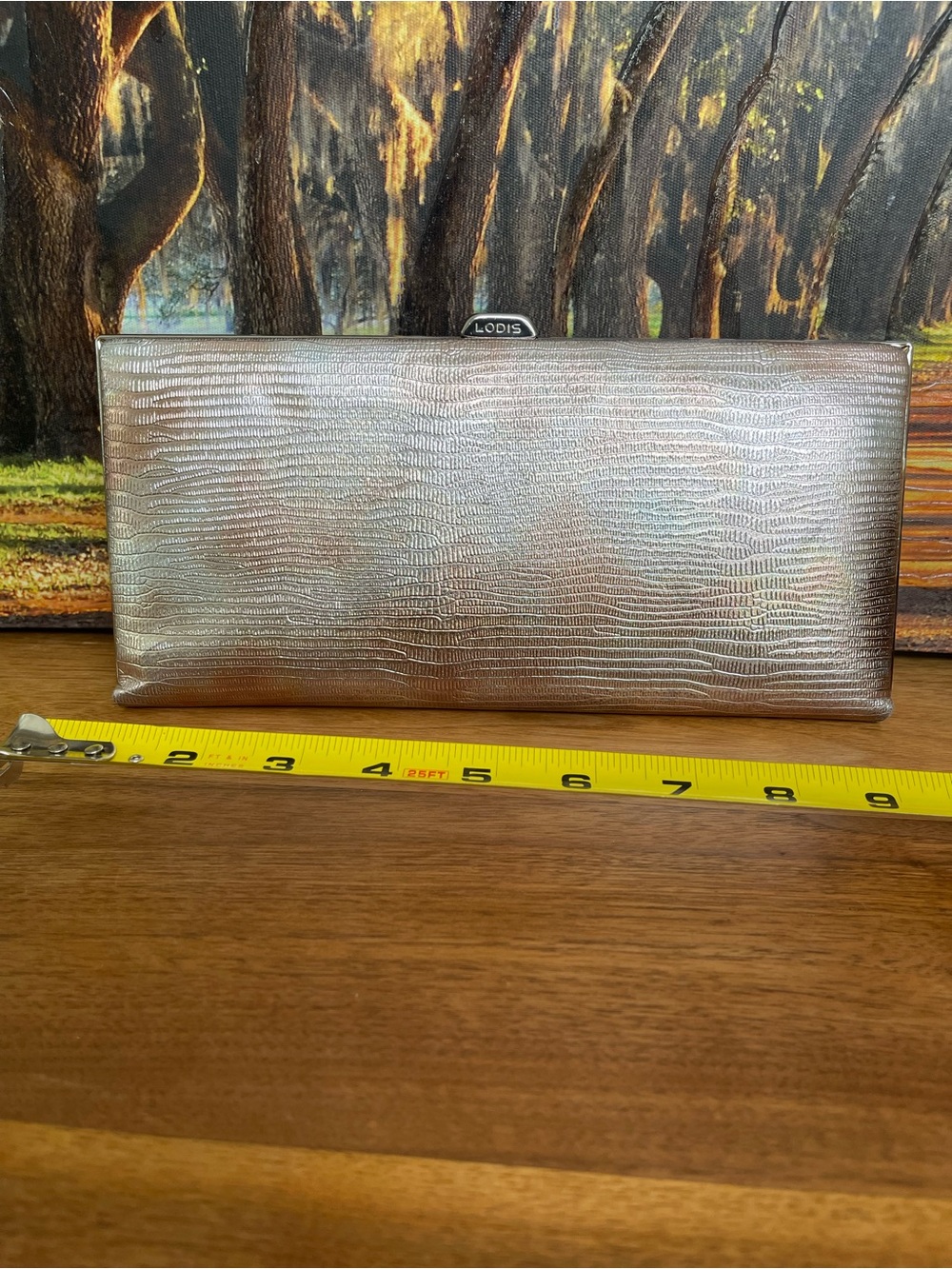 Lodis Metallic Rose Clutch Wallet